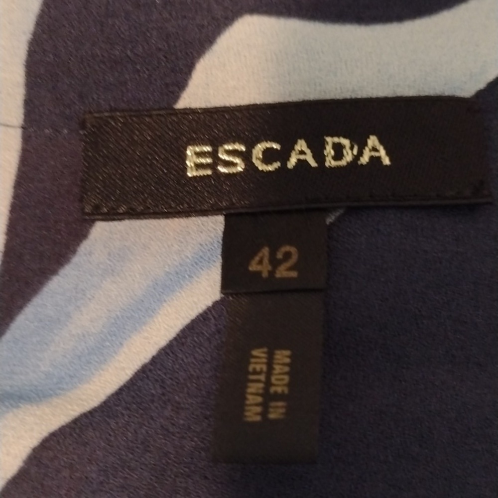 Escada 100% silk v-neck tie front floral tunic EU 42 - Picture 8 of 10
